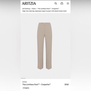 NWOTS Wilfred The Limitless Pant - Crepette™ Nomad Taupe Colour Sz 6